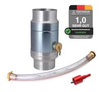 IGarden Colector de agua de lluvia de 100 mm con conector de manguera y barril de 45 cm para el tubo de bajada, chapa de acero galvanizado + colector de lluvia de aluminio de doble pared, colector de