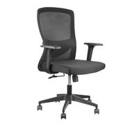 iggual Silla de Oficina Ergonómica Ergoline EN1335 hasta 150 kg, Respaldo de Malla Transpirable, Altura Ajustable con Pistón de Gas, Respaldo Reclinable, Base Estrella Resistente, Negro