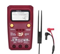 igital - Probador de transistores ESR02 Pro, probador de componentes para inductancia y medidor, condensador de diodo MOSFET NPN PNP MOSFET, pantalla LCD electrónica (ESR02PRO-clip rojo)