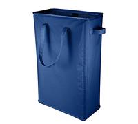 IHOMAGIC Cestos para la Colada con Práctica Asa, Cesto Ropa Sucia Pequeño Plegable Rectangular Cesta de Lavandería Multifunción Bolsa de Almacenamiento con Mango 45L 39x19x60CM (Azul Oscuro)