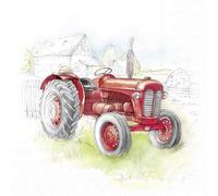 IHR Ideal Home Range L1107100 - Servilletas (33 x 33 cm, 20 unidades), diseño de tractor, color rojo