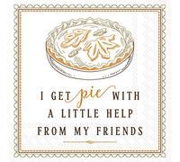 IHR Ideal Home Range Servilletas de cóctel desechables de 3 capas de papel, paquete de servilletas de fiesta, 12.7 cm x 12.7 cm, I Get Pie, 20 unidades