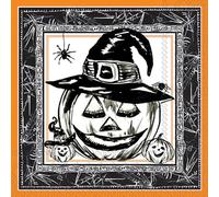 IHR Ideal Home Range Servilletas de cóctel desechables de 3 capas de papel, paquete de servilletas de fiesta, 5 x 5 pulgadas, espeluznante Jack-O'-Lantern, 20 unidades