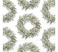 IHR Ideal Home Range Servilletas de cóctel desechables de 3 capas de papel, paquete de servilletas para fiesta, 5 x 5 pulgadas, corona de bayas navideñas, 20 unidades