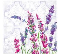 IHR Ideal Home Range Servilletas de cóctel desechables de 3 capas de papel para fiesta, 5 x 5 pulgadas, lavanda lavanda, 20 unidades