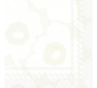 IHR Ideal Home Range Servilletas de cóctel Marimekko desechables de 3 capas de papel para fiesta, 5 x 5 pulgadas, Unikko (blanco y gris), 20 unidades