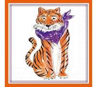 IHR Ideal Home Range Servilletas de cóctel Rosanne Beck Hometown Pride desechables de 3 capas de papel para fiesta, 5 x 5 pulgadas, tigre sentado morado, 20 unidades