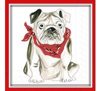 IHR Ideal Home Range Servilletas de cóctel Rosanne Beck Hometown Pride desechables de 3 capas de papel para fiesta, 5 x 5 pulgadas, bulldog rojo, 20 unidades