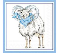 IHR Ideal Home Range Servilletas de cóctel Rosanne Beck Hometown Pride desechables de 3 capas de papel para fiesta, 5 x 5 pulgadas, color azul Ram, 20 unidades