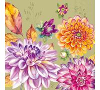 IHR Ideal Home Range Servilletas desechables de papel de 3 capas para fiesta, 16,5 x 16,5 cm, Dahlina, 20 unidades