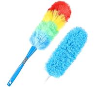 iHUFeather Plumero estático Rainbow de microfibra flexible electrostática de 24 pulgadas para limpiar oficina, coche, computadora, aire acondicionado (2 unidades)