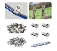 iHYTOON Abrazaderas de alambre de acero inoxidable con tornillos, clips de fijación de metal para valla de alambre de madera(200)