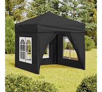 Iiaky Carpa de Fiesta Plegable con Paredes Laterales Antracita 2x2 m Garaje Exterior para Coche Carpa Camping Carpa Impermeable