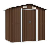 Iiaky Caseta de Almacenamiento jardín Acero marrón 204x132x186 cm Caseta De Jardin Exterior Casa Prefabricada