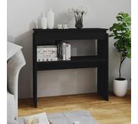 Iiaky Mesa Consola Madera contrachapada Mueble Entrada recibidor Mesa Auxiliar Consola recibidor Negro 80x30x80 cm