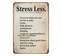 IINKUEYK Calming Metal Sign Stress Less Take It Easy Vintage Tin Wall Hanging For Home Garden Yard Bar Kitchen Bedroom 8 X 12 inch