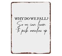 IINKUEYK Keep Going Metal Tin Sign Fall Down Rise Up Inspirational Art For Small Business Office Reception 8 X 12 inch
