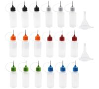 IJSDNVJNDX 18 Aplicadoras con Puntas de Colores para Pegamento, con 2 Mini Embudos para Manualidades de Quilling/Acrílico