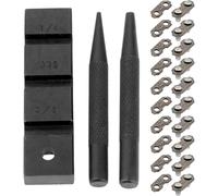 IJSDNVJNDX Juego de 3 Herramientas de Bolsillo para Reparación de Motosierras, con 10 Juegos de Eslabones de Unión de Cadena de 3/8"