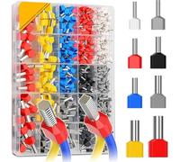 IJSDNVJNDX Juego de Casquillos Dobles para Cables, 600 Piezas, Casquillos Dobles Aislados, Fundas Aislantes Multicolores.