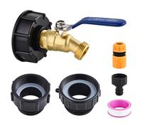 IJSDNVJNDX Kit Adaptador para Tanque IBC de 275 A 330 Galones, Rosca Fina de 2,44", Fina de 2" y Gruesa de 2", Entrada Macho NPT de 3/4" X Macho de 3/4"