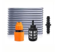 IJSDNVJNDX Manguera de Agua de 8 mm de Diámetro Interior con Conector Rápido de Plástico, Juego de Manguera de Jardín de 20 M, Manguera de Agua Duradera con Accesorios.