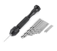 IJSDNVJNDX Mini Taladro Manual con Mandril de 0,3-3,6 mm y 25 Brocas HSS para Madera, Plástico, Caucho y Manualidades.