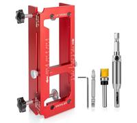 IJSDNVJNDX Plantilla para Bisagras Puerta de Aleación de Aluminio, Plantilla para Fresar Bisagras Puerta con Escala, Compatible con Longitudes y Espesores de 2,5 A 5", Radios de 1/4" y 5/8"
