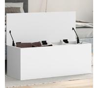 IKAYAA Baúl de Almacenamiento de Madera Baul Almacenaje Interior Baul Juguetes Infantil Taburete para Almacenaje con Tapa para Dormitorio Salón 90x35x35 cm Blanco