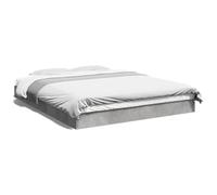 IKAYAA Cama 160 x 200 cm Madera, Base Tapizada, Cama Doble, Base para Polchón, Cama Somier de Listones de Madera, Cama Juvenil, Gris hormigón
