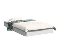IKAYAA Cama 90 x 190 cm Madera, Base Tapizada, Cama Individual, Base para Polchón, Cama Somier de Listones de Madera, Cama Juvenil, Blanco