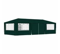 IKAYAA Carpa para Fiestas 4 x 9 m, Carpa Jardín Plegable con Paredes, Carpa para Fiesta, Gazebo, Cenador Plegable para Camping, Fiestas, Exterior, Color Verde