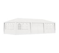IKAYAA Carpa para Fiestas 4 x 9 m, Carpa Jardín Plegable con Paredes, Carpa para Fiesta, Gazebo, Cenador Plegable para Camping, Fiestas, Exterior, Color Blanco