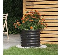 IKAYAA Jardinera Alta Exterior Arriate Rectangular Macetas Exterior Jardinera Metal para Cultivo de Plantas en Exterior Patio Terraza Antracita 40 x 40 x 36 cm