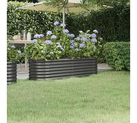 IKAYAA Jardinera Alta Exterior Arriate Rectangular Macetas Exterior Jardinera Metal para Cultivo de Plantas en Exterior Patio Terraza Antracita 152 x 40 x 36 cm