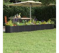IKAYAA Jardinera Alta Exterior Arriate Rectangular Macetas Exterior Jardinera Metal para Cultivo de Plantas en Exterior Patio Terraza Antracita 332 x 40 x 36 cm