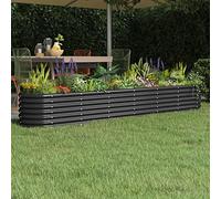 IKAYAA Jardinera Alta Exterior Arriate Rectangular Macetas Exterior Jardinera Metal para Cultivo de Plantas en Exterior Patio Terraza Antracita 260 x 40 x 36 cm