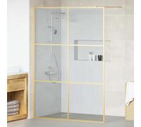 IKAYAA Mampara Ducha Fija 140 x 195 cm Panel Pantalla Fijo Ducha de Vidrio ESG - Mamparas de Ducha Fija con Cristal Templado 5 mm - Mampara Fija Dorado#3