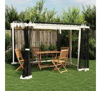 IKAYAA Pérgola de Jardín con Techo Retráctil y Paredes de Malla, Pérgola de Aluminio 3 x 3 m, Cenador de Jardín, Poliéster Resistente al Agua y a UV para Patio Terraza Exterior Crema