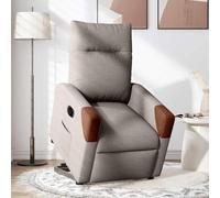IKAYAA Sillón Reclinable con Elevador Levanta Personas Mayores, Ajuste Eléctrico del Respaldo, Sillon Relax Reclinable Electrico, Butaca Relax Sillon en Tela, Sofá 1 Plaza, Gris Taupe y marrón