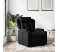 IKAYAA Sillón Reclinable Tela, Sillón De Relax, Sillon Relax, Sillon Relax con Bolsillos Laterales, Sofá Individual, Butaca Orejera, para Salón Oficina Dormitorio Negro