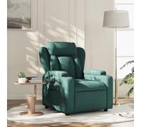 IKAYAA Sillón Reclinable Tela, Sillón De Relax, Sillon Relax, Sillon Relax con Bolsillos Laterales, Sofá Individual, Butaca Orejera, para Salón Oficina Dormitorio Verde Oscuro