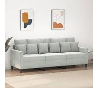 IKAYAA Sofá Chaise Longue Moderno de 3 Plazas con Respaldo Patas de Madera Gris Claro 180 cm