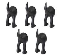 IKEA BASTIS 404.484.37 Ganchos de cola de perro, goma sintética, negro, con el gancho que transforma un espacio no utilizado en un práctico espacio de almacenamiento, paquete de 5