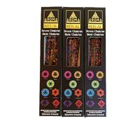 Ikeola - Pack 3 Inciensos Aroma Ritual Siete Chakras | Incienso100% Natural y Artesanal, sin Tóxicos | 24 Barras de Incienso de 1 Hora duración Aprox. | Sanación Energética y Alineación Espiritual.