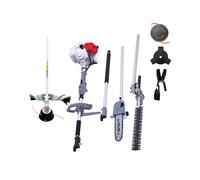 IKRA 73046710 Herramienta multifunción a Gasolina IBKH 33, 4en1: cortabordes, desbrozadora, Cortasetos telescópico y podadora de Altura, 900 W, Gris, Rojo y Negro