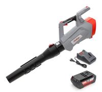 IKRA soplador IB-LB 36, Interruptor Turbo, con batería 36V 2Ah y Cargador | Compatible con Bosch, velocidad de soplado máx. 215 km/h, regulación de velocidad, tubo ajustable en 3 posiciones, sólo 2,1kg