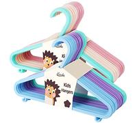 ilauke 40 Perchas para Ropa Infantil, Perchas de Plastico para Ropa Duradera con Barra para Pantalones y Ganchos, Perchas Infantiles Planas de Multicolor para Guardar y Ordenar Ropa (28.5 * 17.5cm)