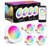 iLC Foco Empotrable LED Techo 8W(Equivalentes a 60 W), agujero 68-85mm, 16 Millones de Colores con Control por APP, 800LM, 2700K-6000K+RGB, IP44 Bluetooth Downlight para dormitorio salón (4 uds)