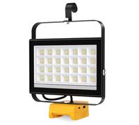 ILIKEPOW 100W Lámpara LED Trabajo Compatible con Baterías Dewalt 18V/20V | 6500 lm Lámpara de Trabajo LED, 2 Niveles de Brillo, Puerto USB Dual, Luz Portátil para Taller, Garaje, Camping (Sin Batería)